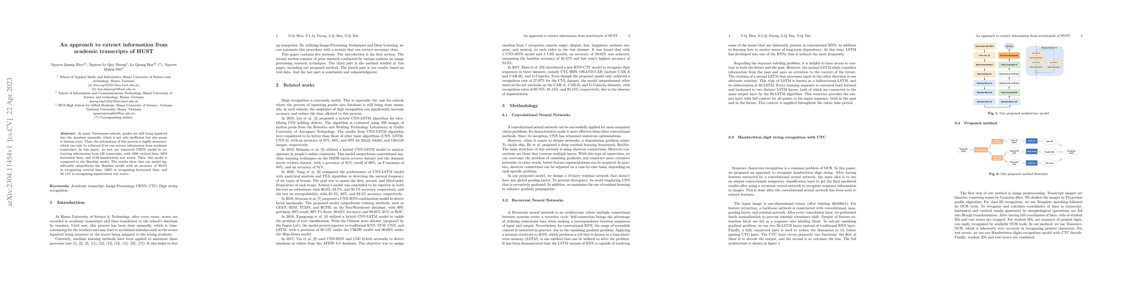 Thumbnail for An approach to extract information from academic transcripts of HUST