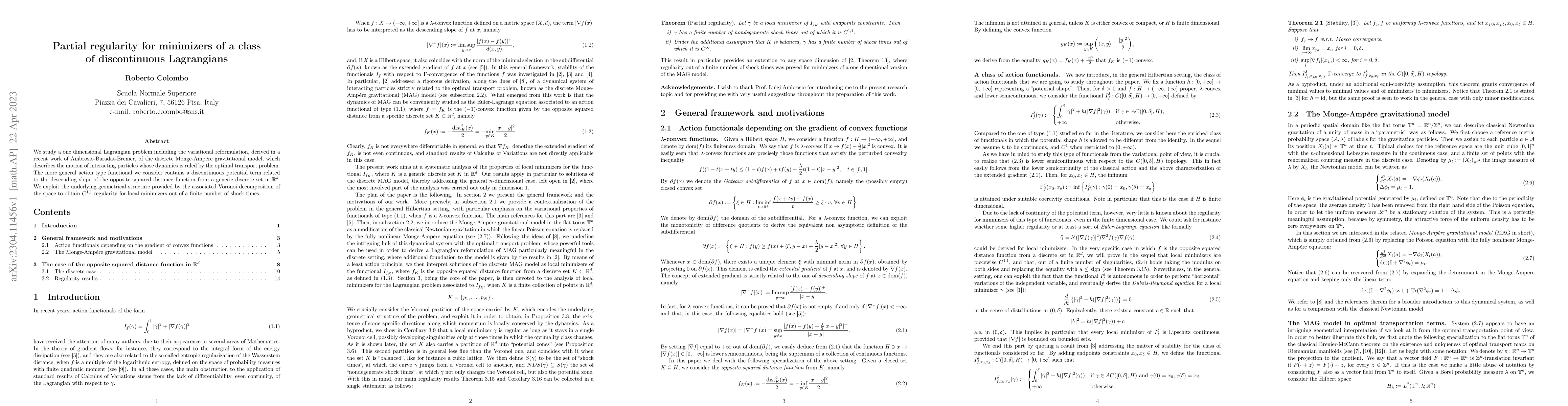 Thumbnail for Partial regularity for minimizers of a class of discontinuous
  Lagrangians