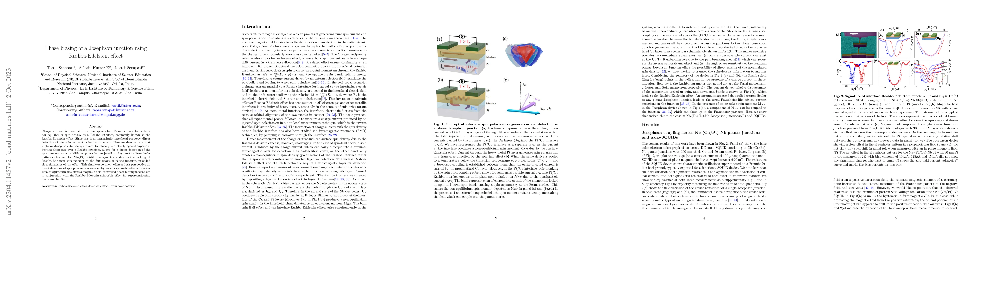 Thumbnail for Phase biasing of a Josephson junction using Rashba-Edelstein effect