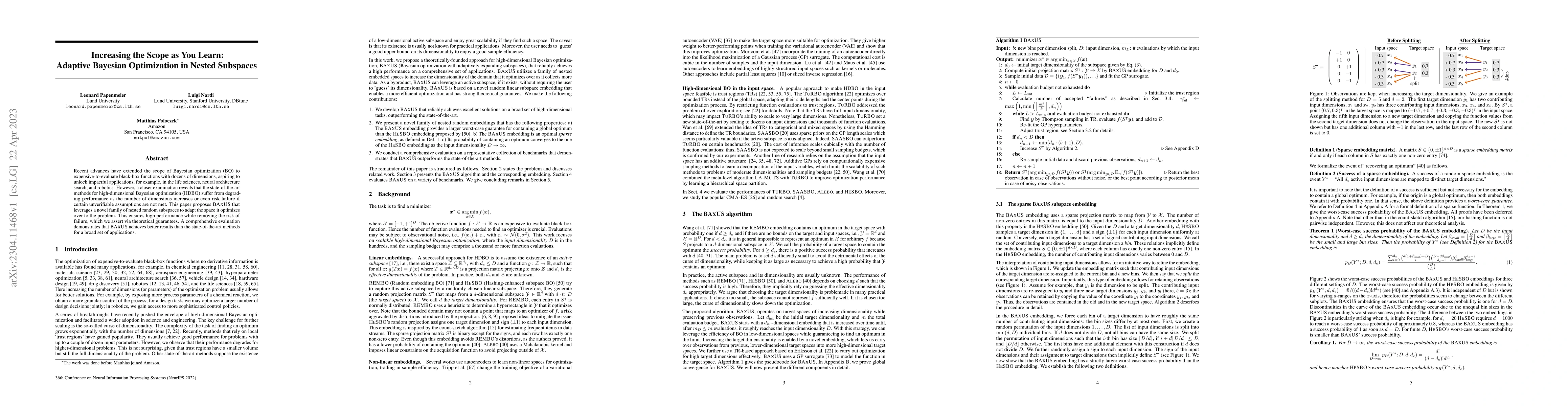 Thumbnail for Increasing the Scope as You Learn: Adaptive Bayesian Optimization in
  Nested Subspaces