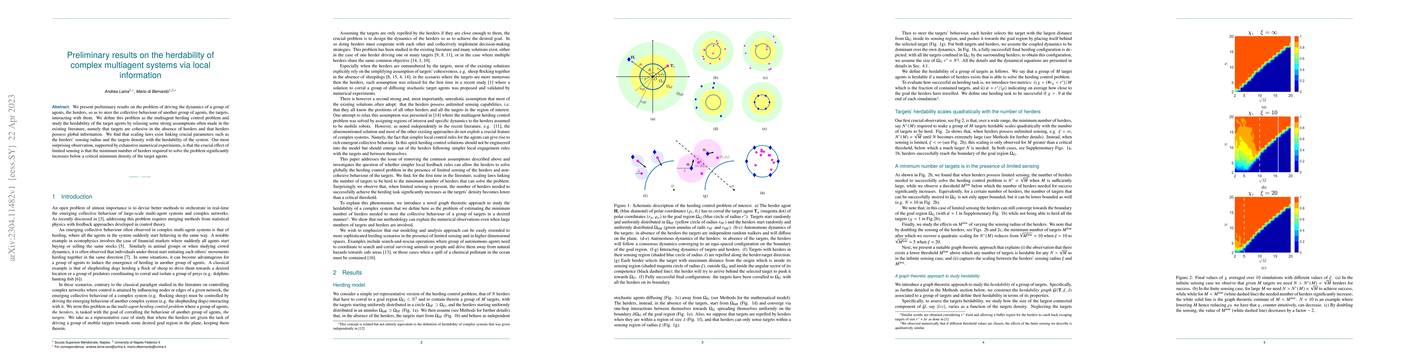 Thumbnail for Preliminary results on the herdability of complex multiagent systems via
  local information