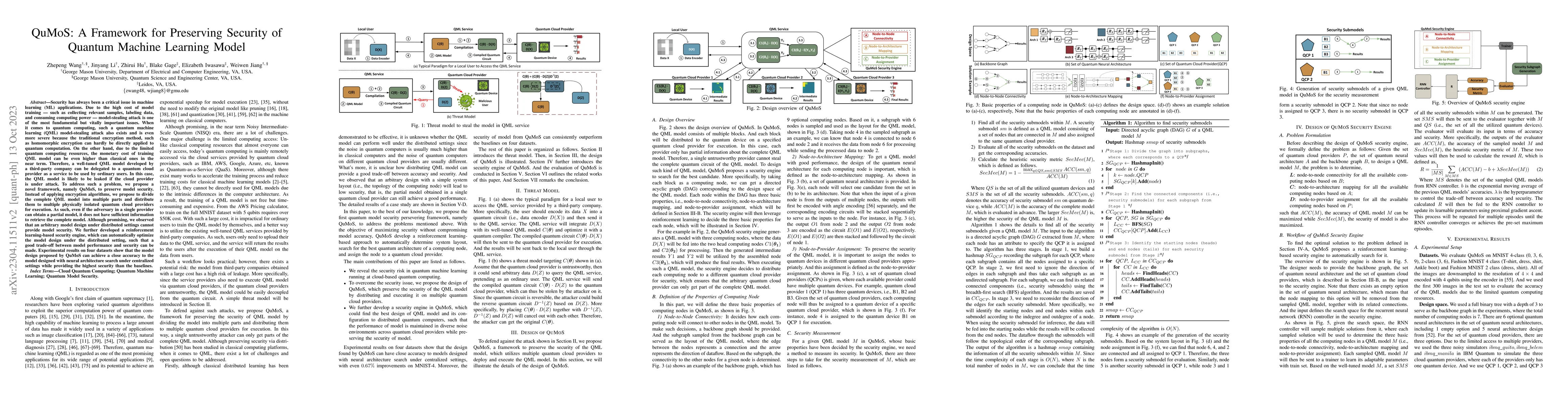 Thumbnail for QuMoS: A Framework for Preserving Security of Quantum Machine Learning
  Model