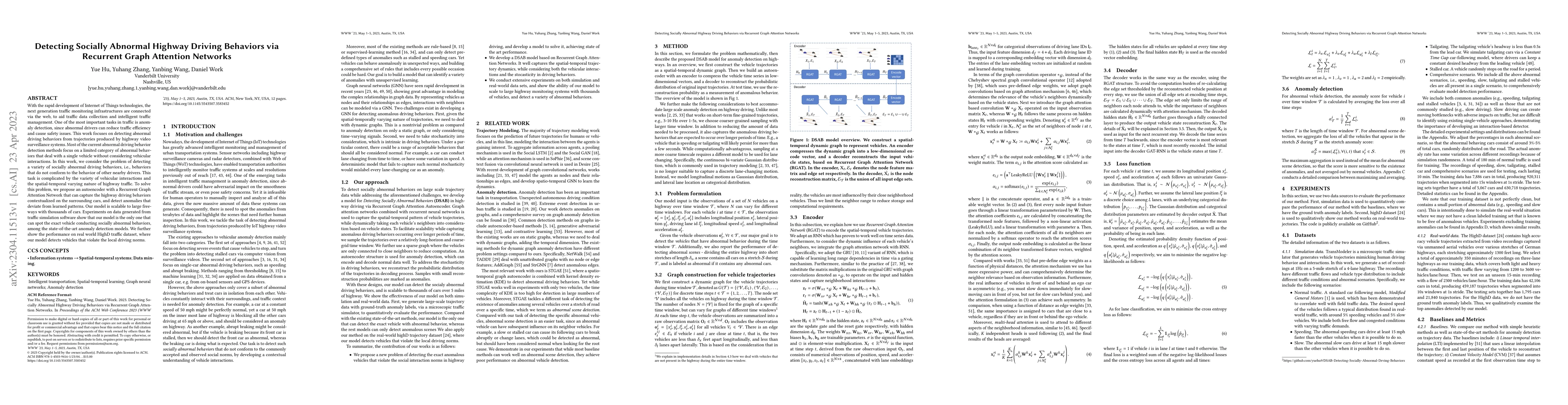Thumbnail for Detecting Socially Abnormal Highway Driving Behaviors via Recurrent
  Graph Attention Networks