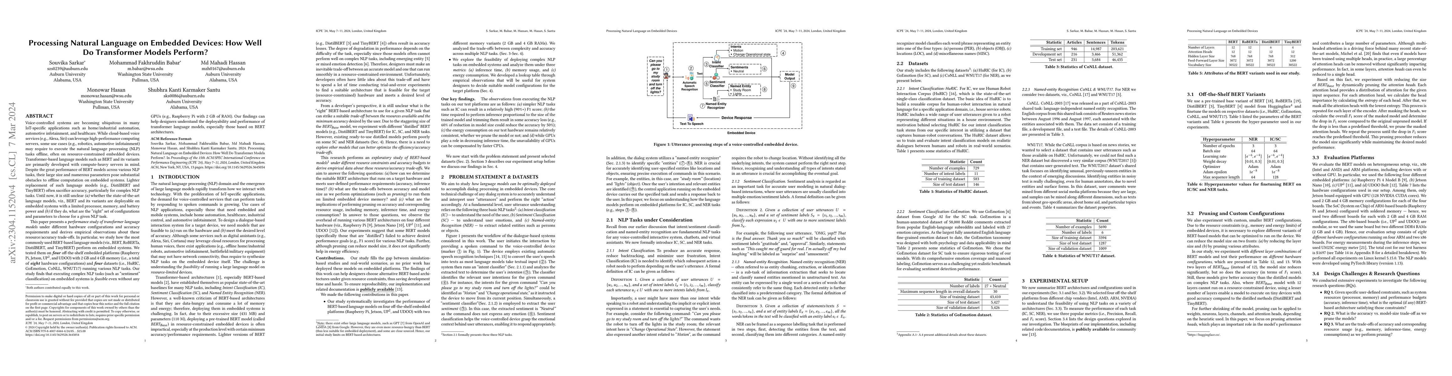Thumbnail for Processing Natural Language on Embedded Devices: How Well Do Transformer
  Models Perform?