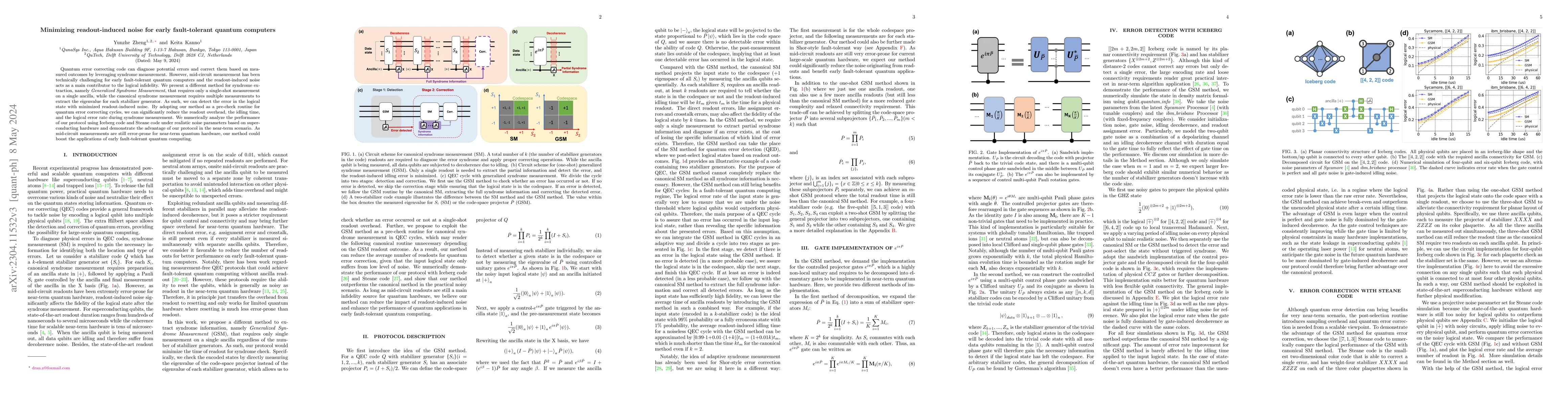 Thumbnail for Minimizing readout-induced noise for early fault-tolerant quantum
  computers