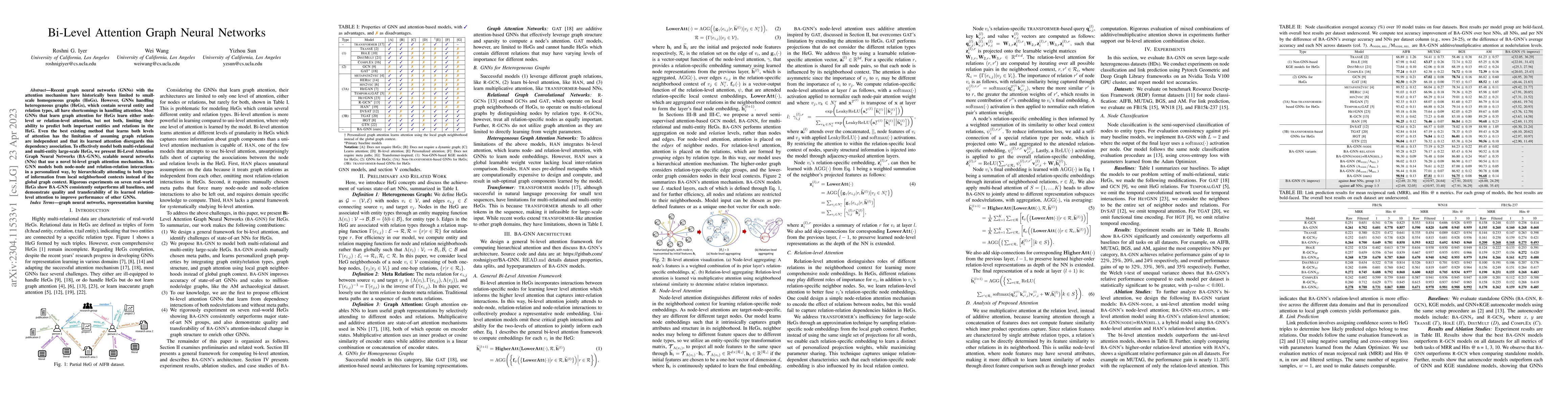 Thumbnail for Bi-Level Attention Graph Neural Networks