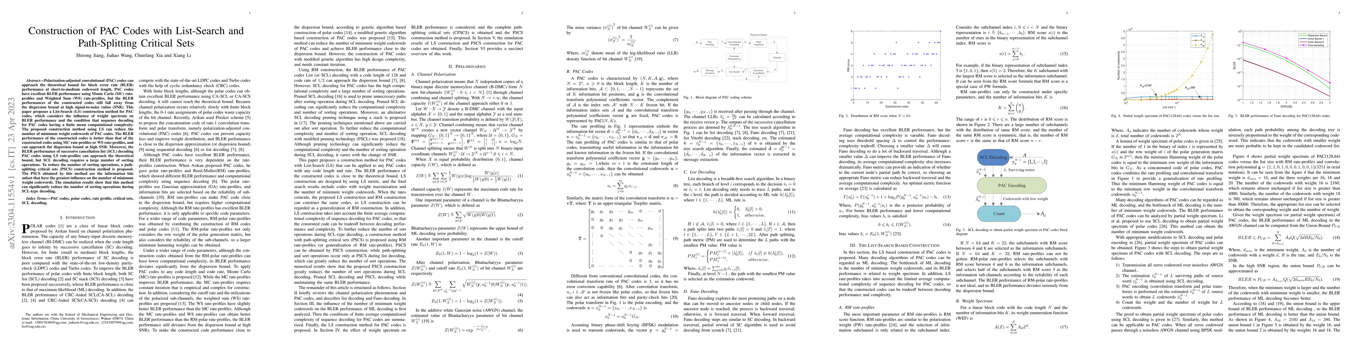 Thumbnail for Construction of PAC Codes with List-Search and Path-Splitting Critical
  Sets