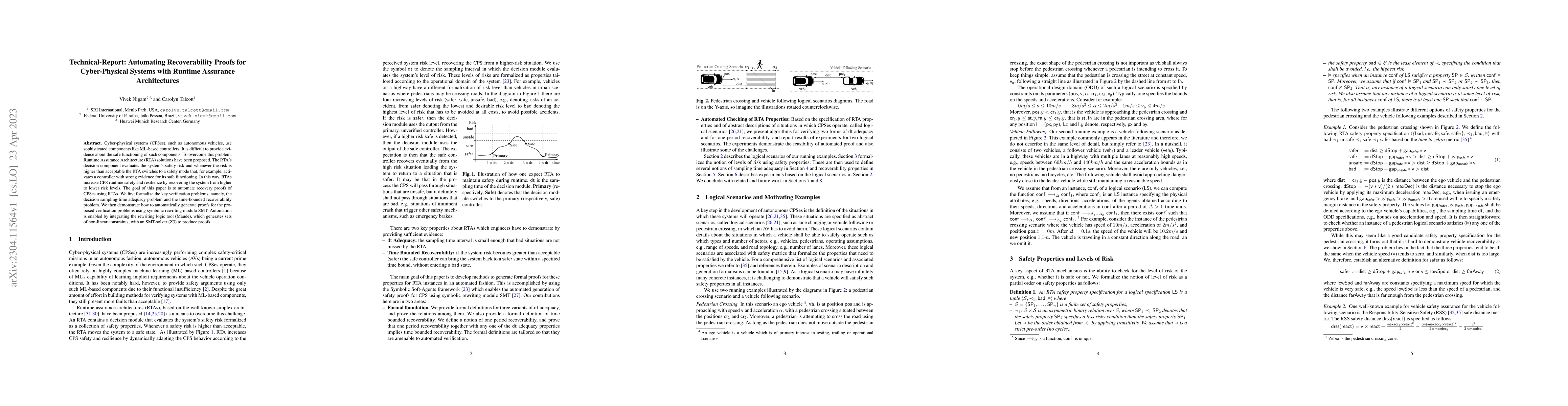 Thumbnail for Technical-Report: Automating Recoverability Proofs for Cyber-Physical
  Systems with Runtime Assurance Architectures