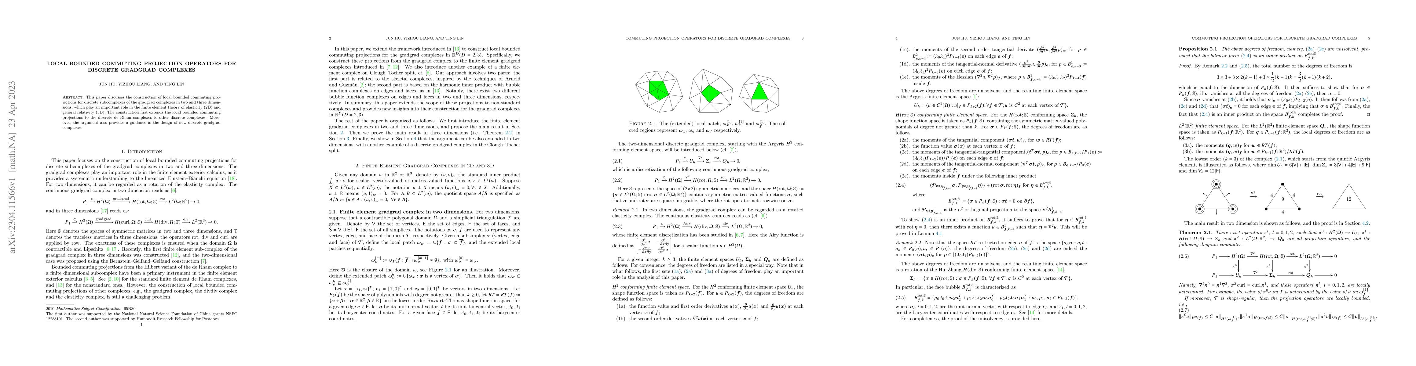 Thumbnail for Local Bounded Commuting Projection Operators for Discrete Gradgrad
  Complexes