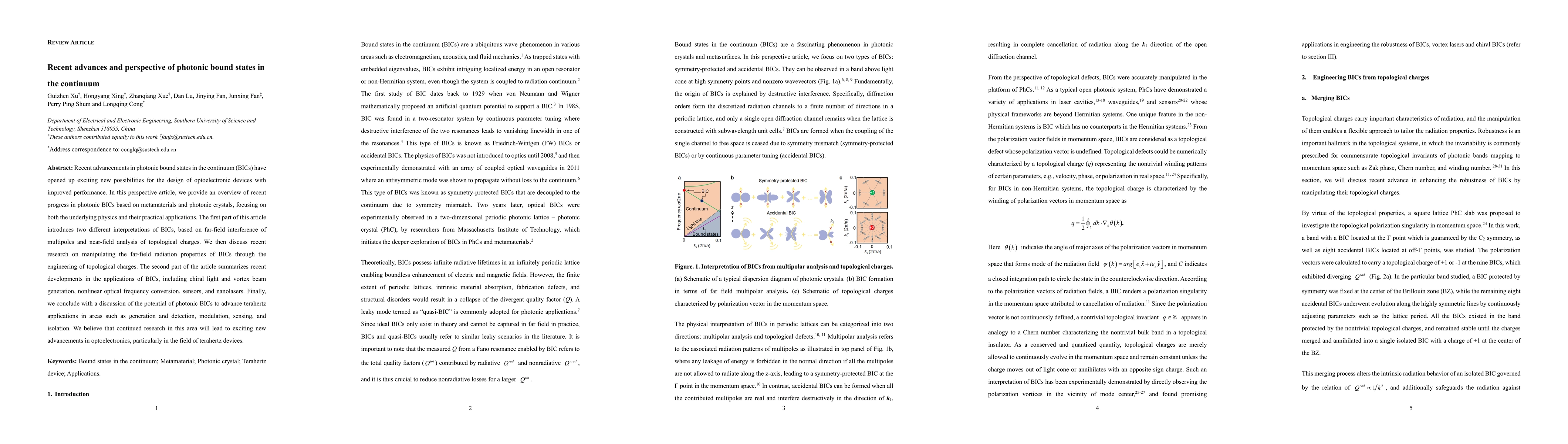Thumbnail for Recent advances and perspective of photonic bound states in the
  continuum