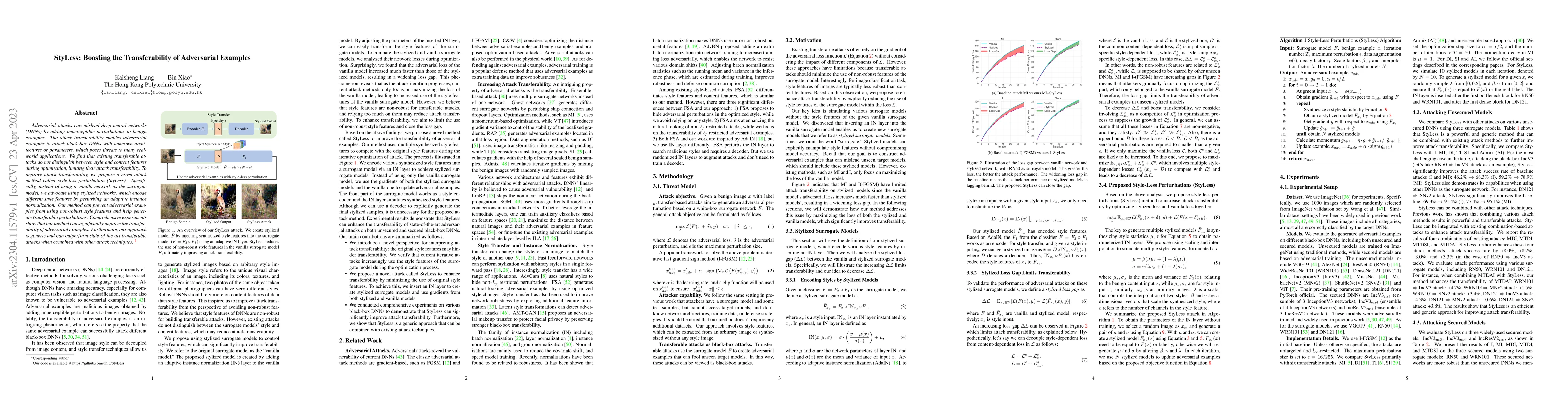 Thumbnail for StyLess: Boosting the Transferability of Adversarial Examples