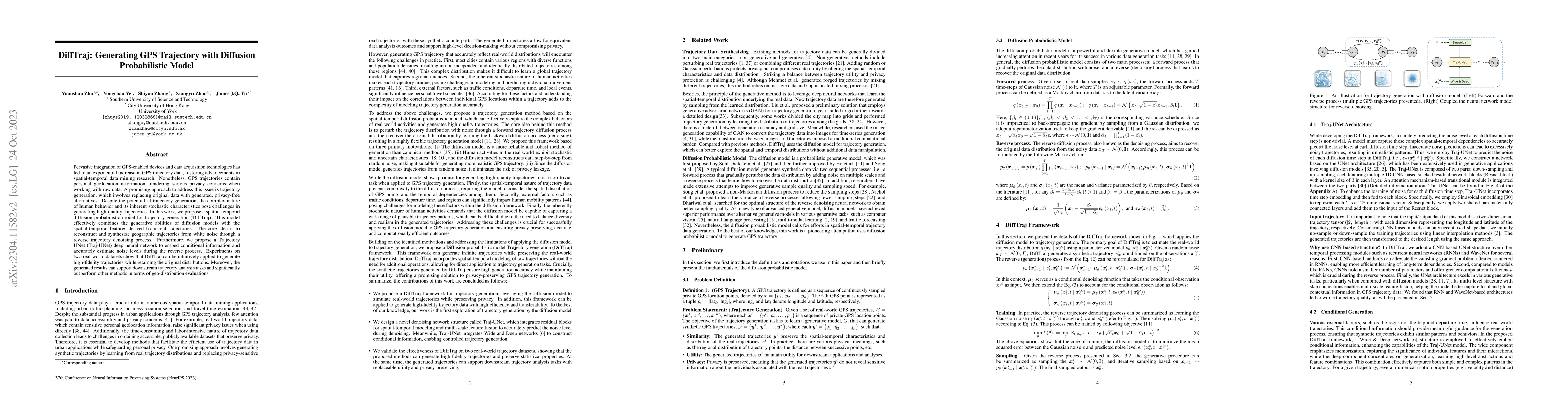 Thumbnail for DiffTraj: Generating GPS Trajectory with Diffusion Probabilistic Model