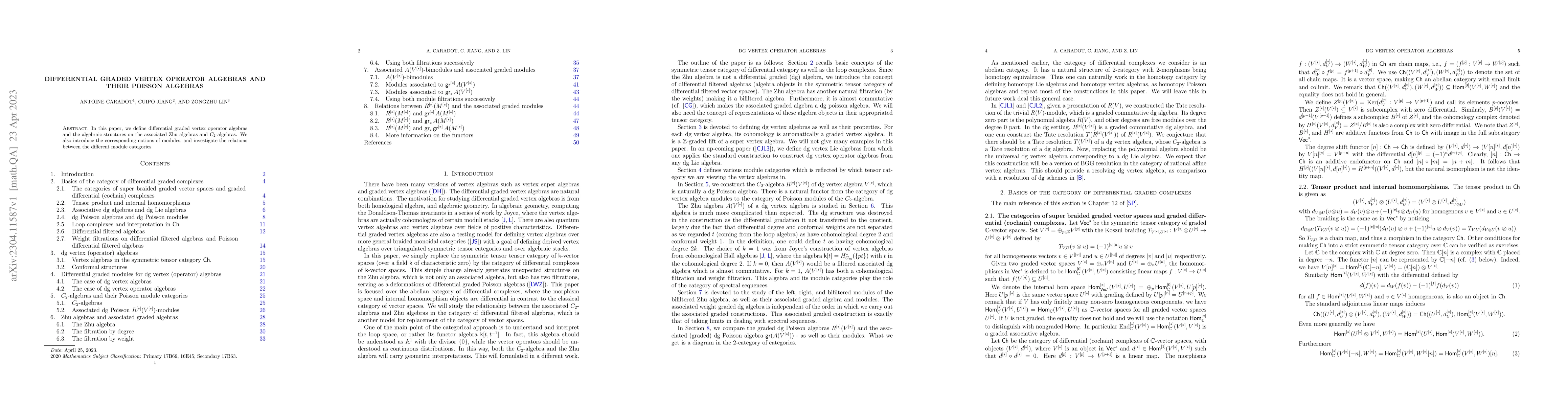 Thumbnail for Differential graded vertex operator algebras and their Poisson algebras