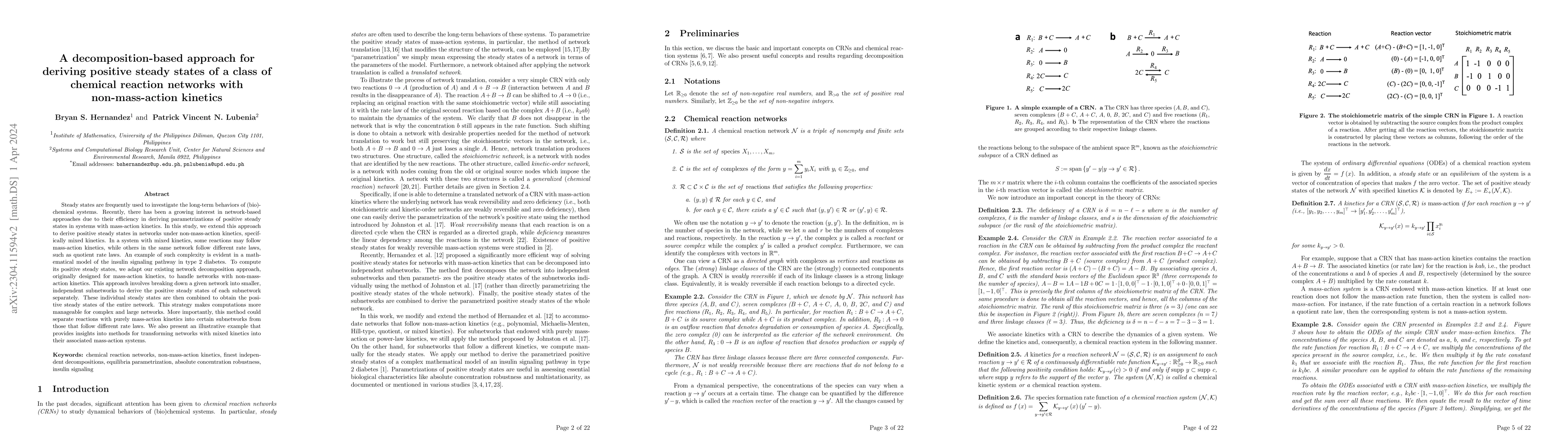 Thumbnail for A decomposition-based approach for deriving positive steady states of a
  class of chemical reaction networks with non-mass-action kinetics