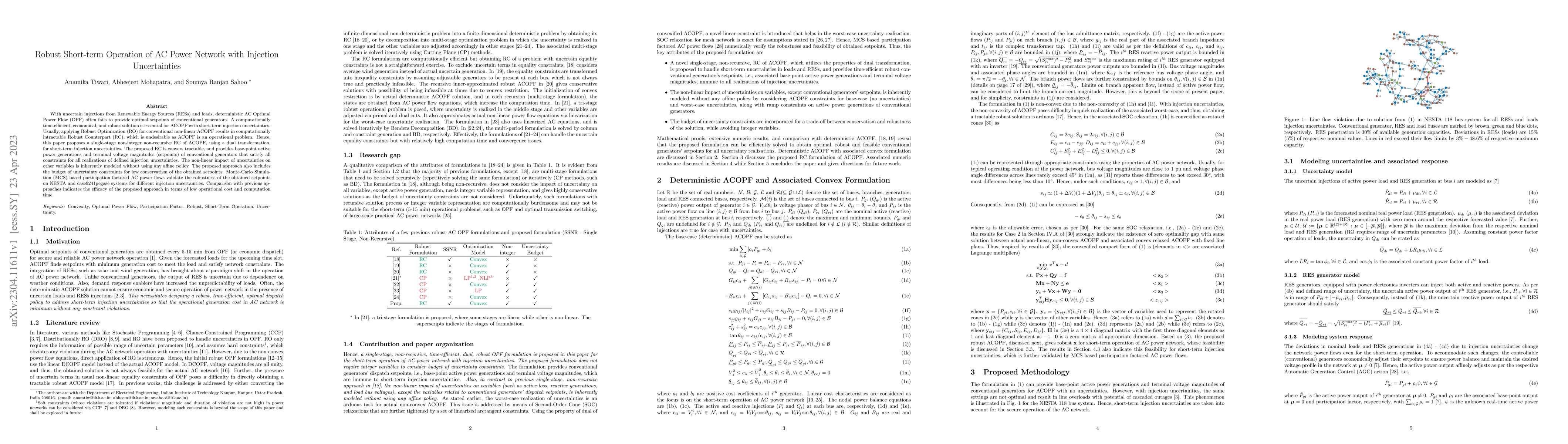 Thumbnail for Robust Short-term Operation of AC Power Network with Injection
  Uncertainties