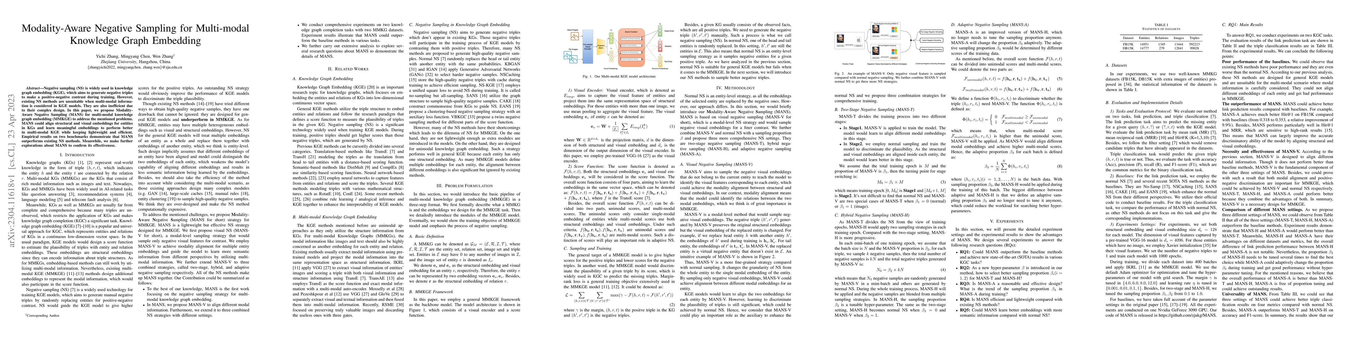 Thumbnail for Modality-Aware Negative Sampling for Multi-modal Knowledge Graph
  Embedding