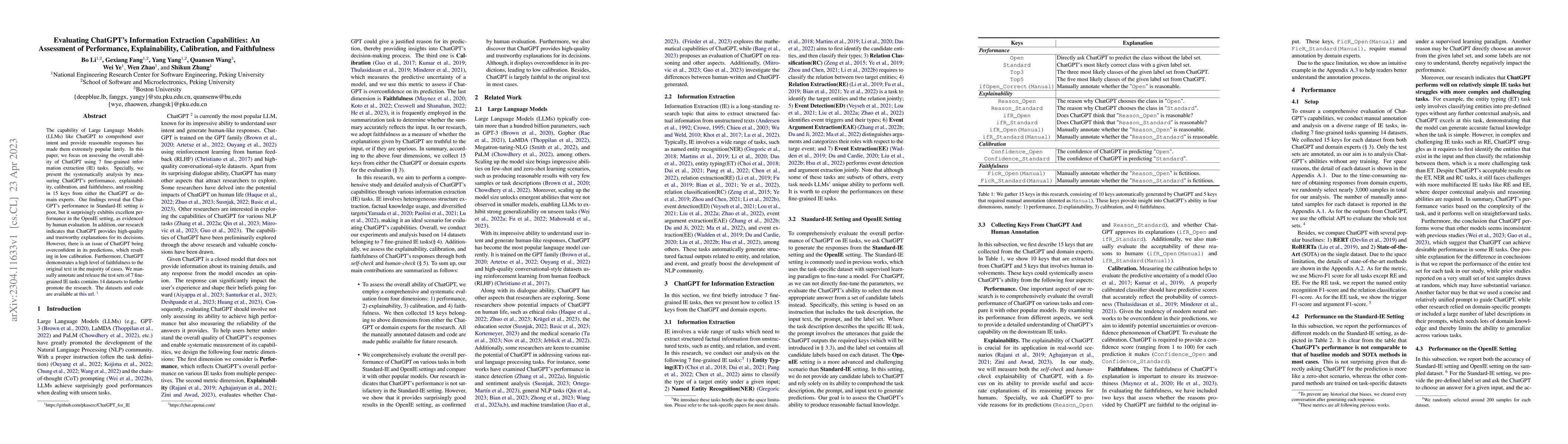 Thumbnail for Evaluating ChatGPT's Information Extraction Capabilities: An Assessment
  of Performance, Explainability, Calibration, and Faithfulness