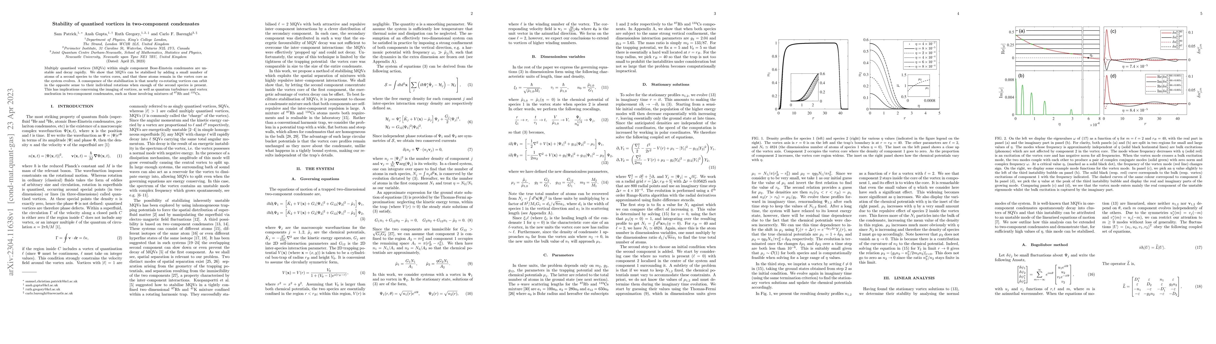 Thumbnail for Stability of quantised vortices in two-component condensates
