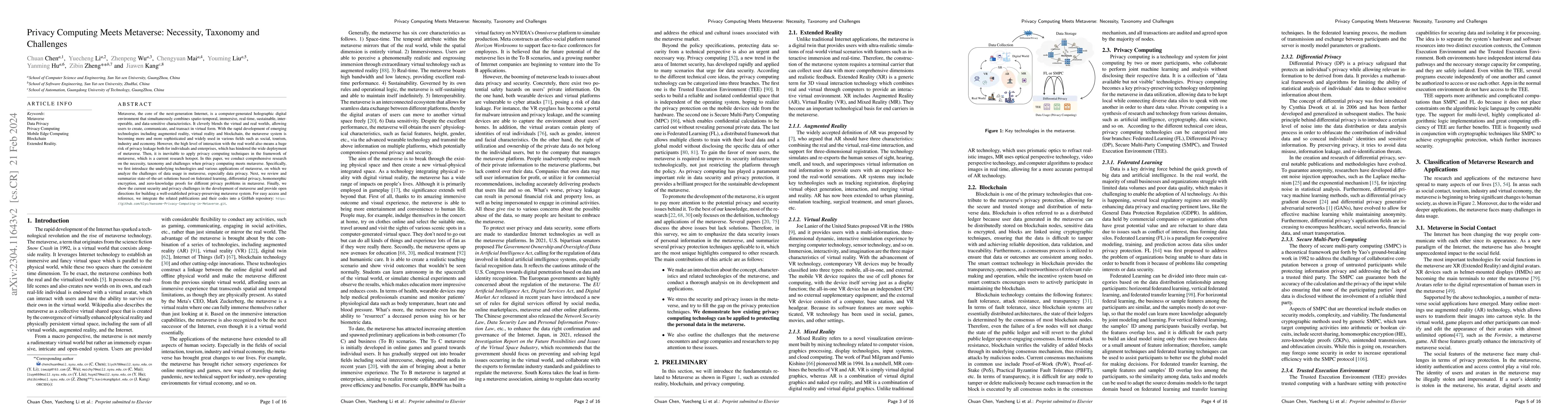 Thumbnail for Privacy Computing Meets Metaverse: Necessity, Taxonomy and Challenges