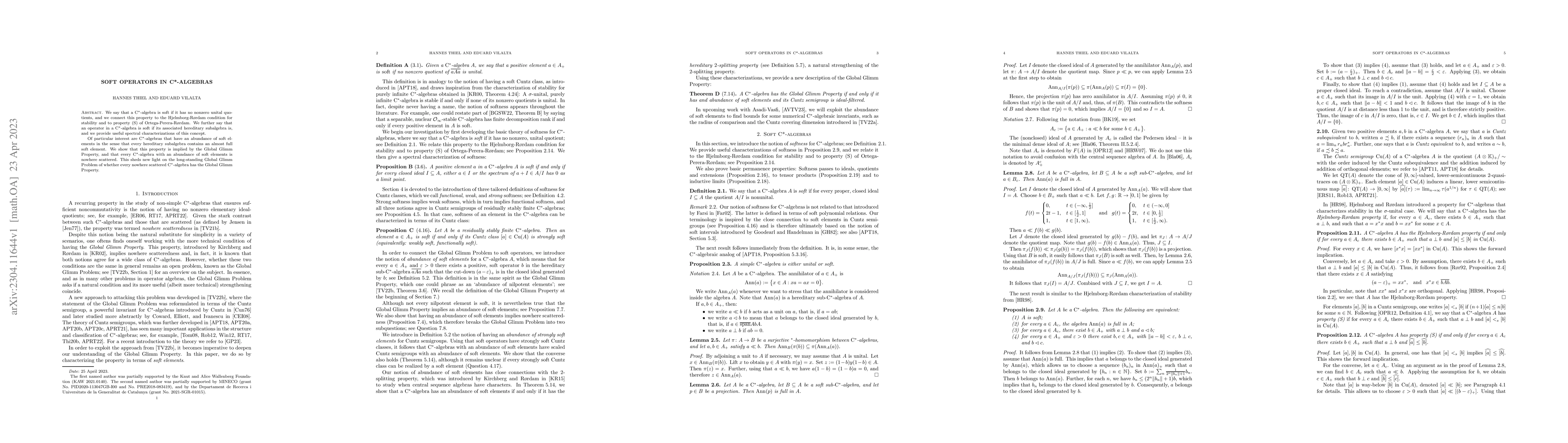 Thumbnail for Soft operators in C*-algebras