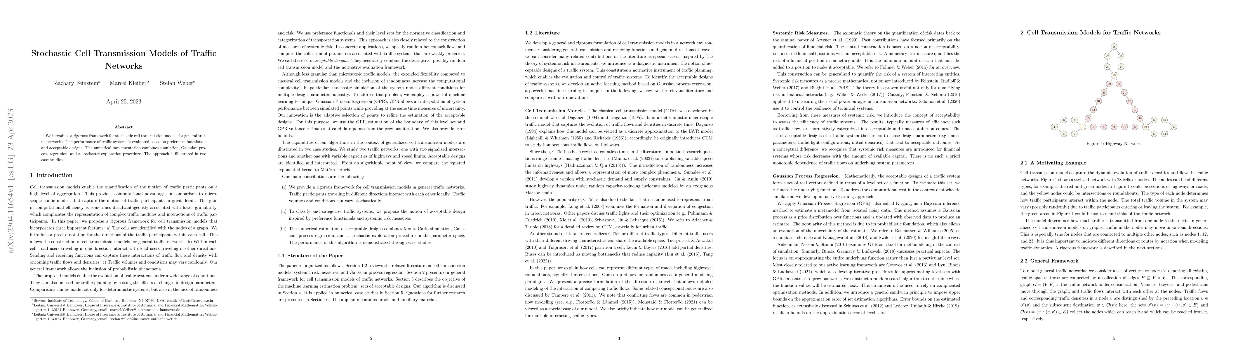 Thumbnail for Stochastic Cell Transmission Models of Traffic Networks