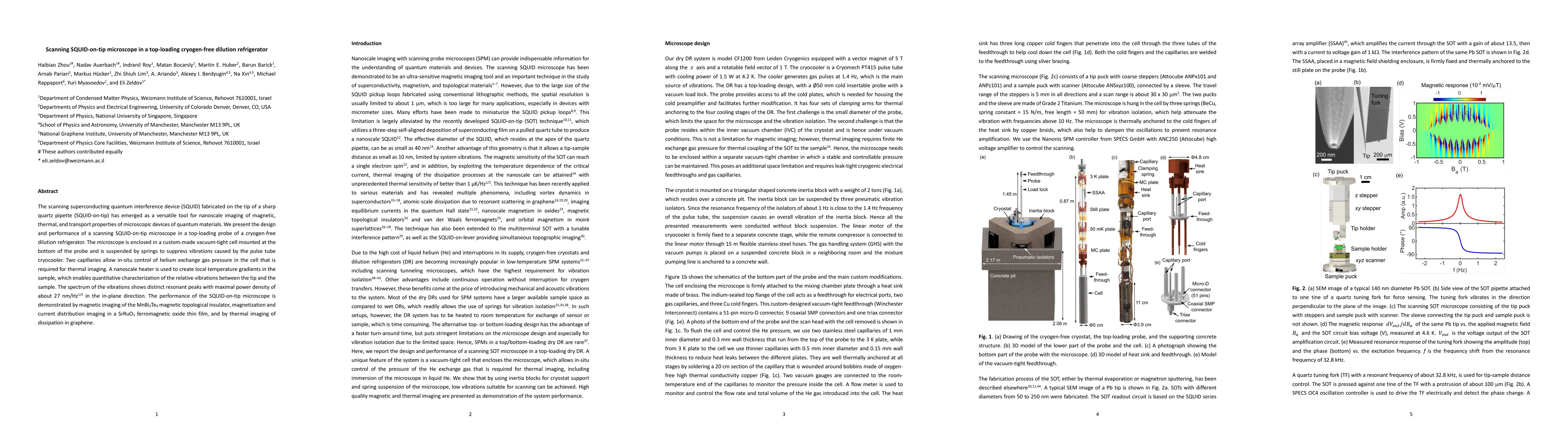 Thumbnail for Scanning SQUID-on-tip microscope in a top-loading cryogen-free dilution
  refrigerator