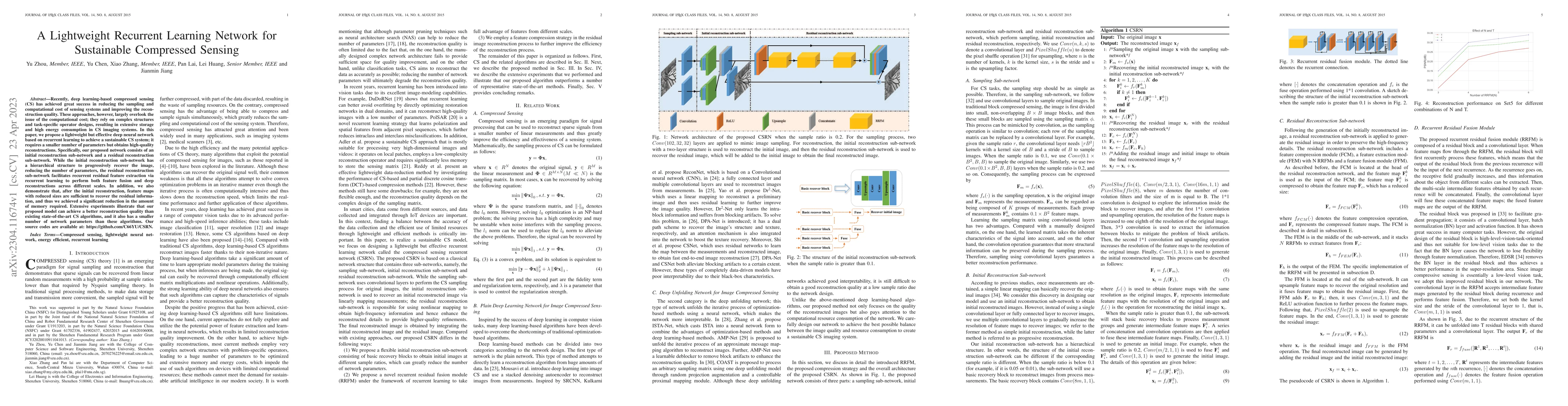 Thumbnail for A Lightweight Recurrent Learning Network for Sustainable Compressed
  Sensing