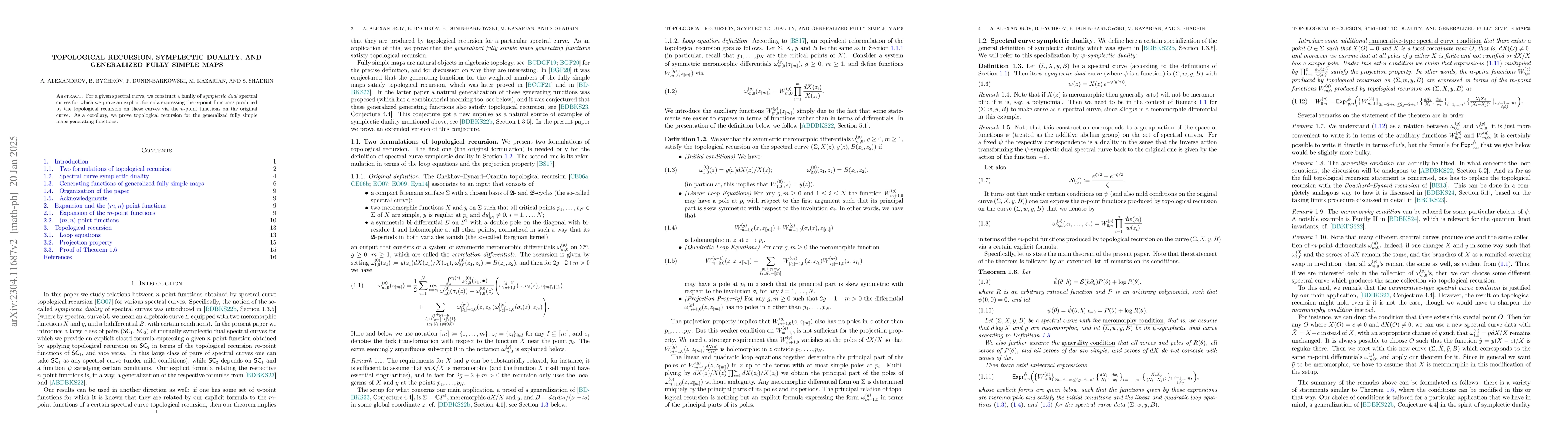Thumbnail for Topological recursion, symplectic duality, and generalized fully simple
  maps