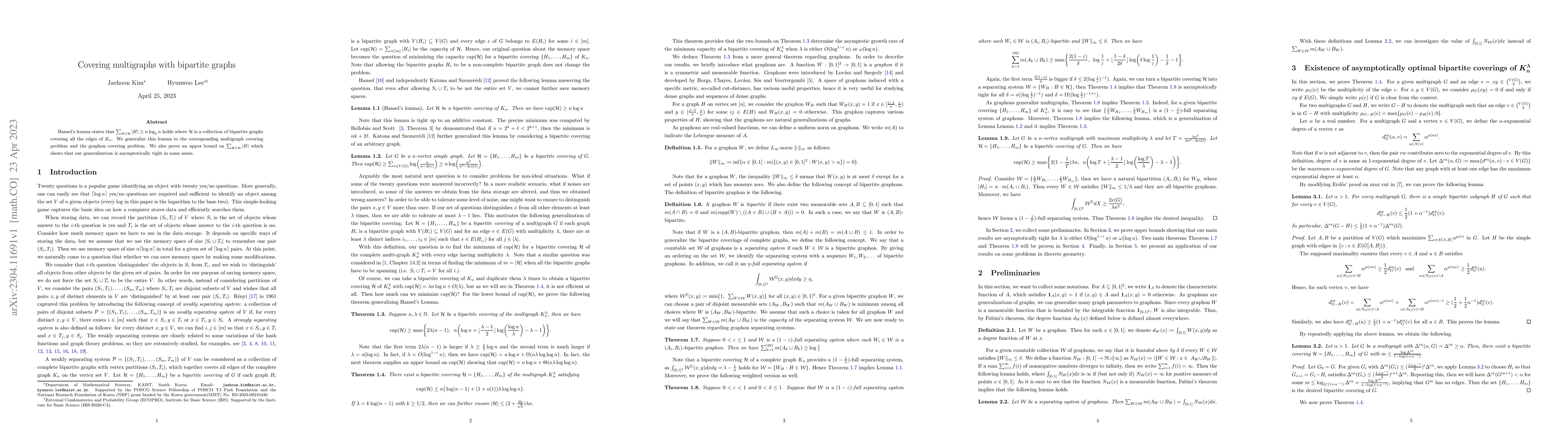 Thumbnail for Covering multigraphs with bipartite graphs