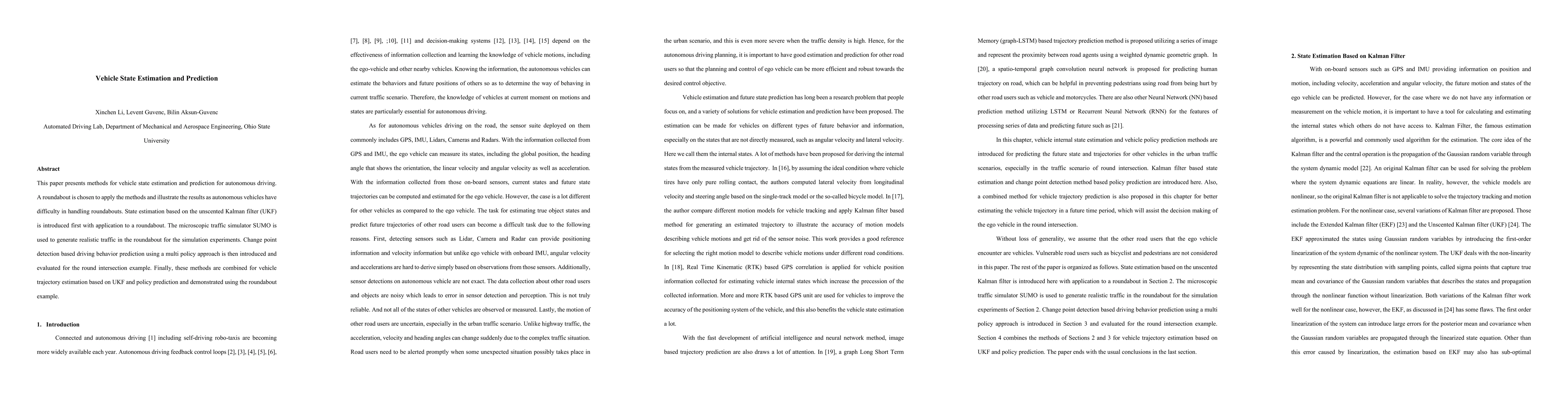 Thumbnail for Vehicle State Estimation and Prediction