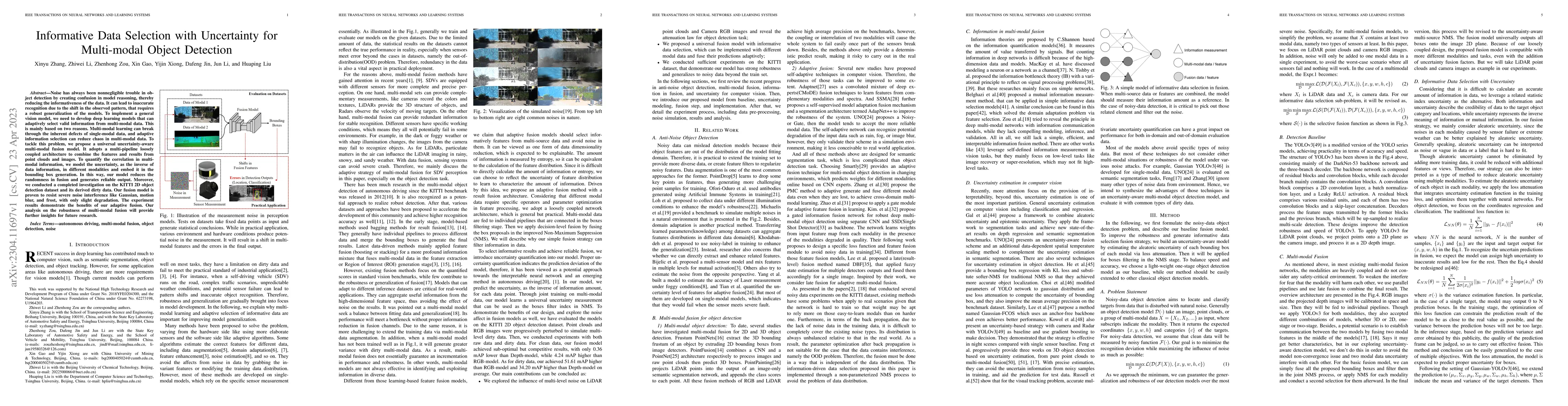 Thumbnail for Informative Data Selection with Uncertainty for Multi-modal Object
  Detection