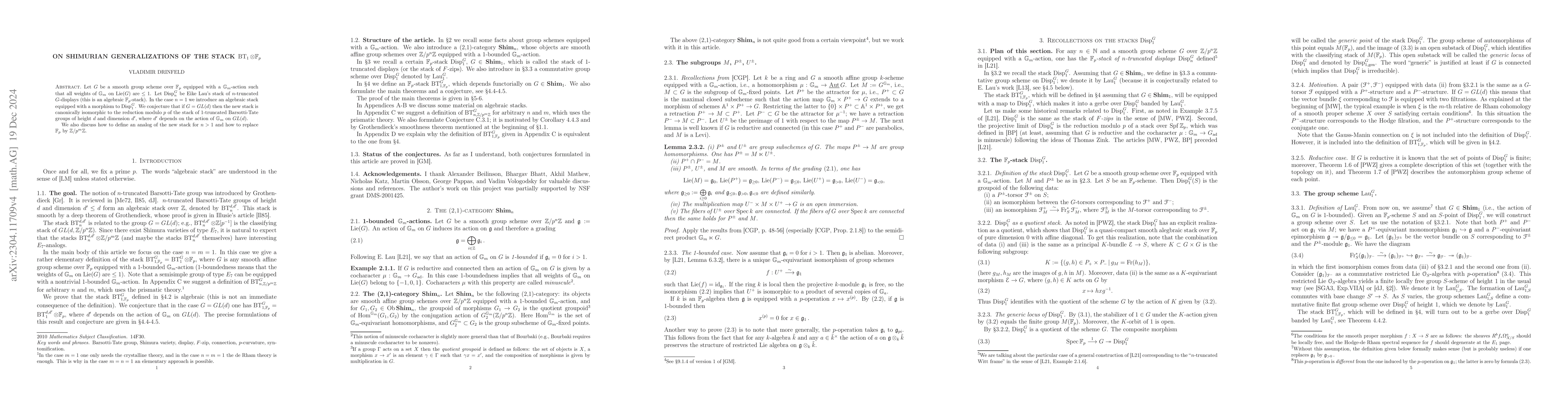 Thumbnail for On Shimurian generalizations of the stack $BT_1\otimes F_p$