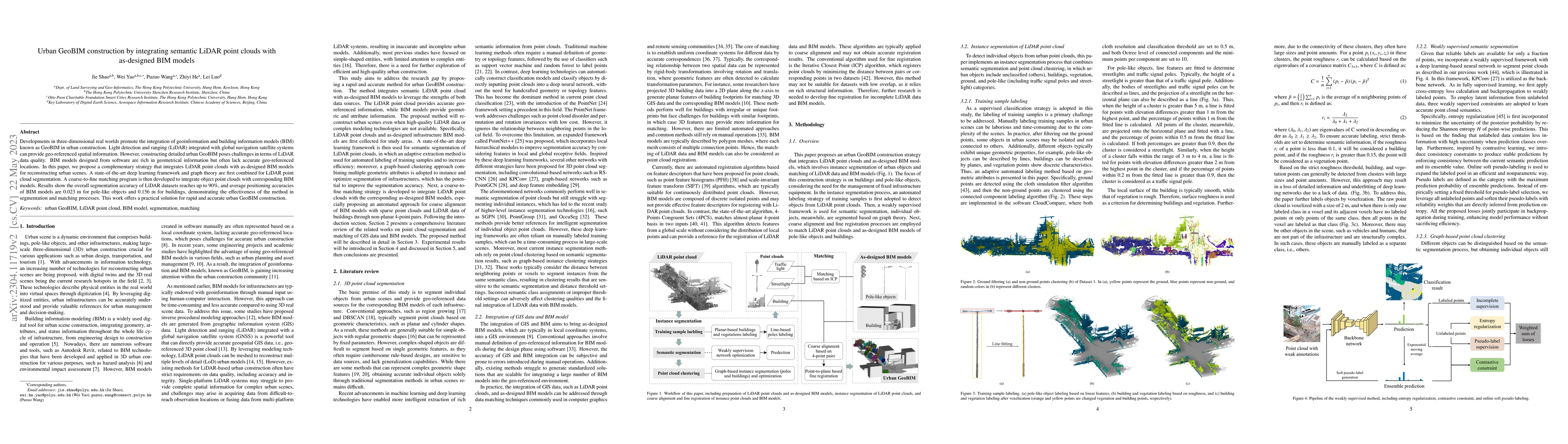 Thumbnail for Urban GeoBIM construction by integrating semantic LiDAR point clouds
  with as-designed BIM models