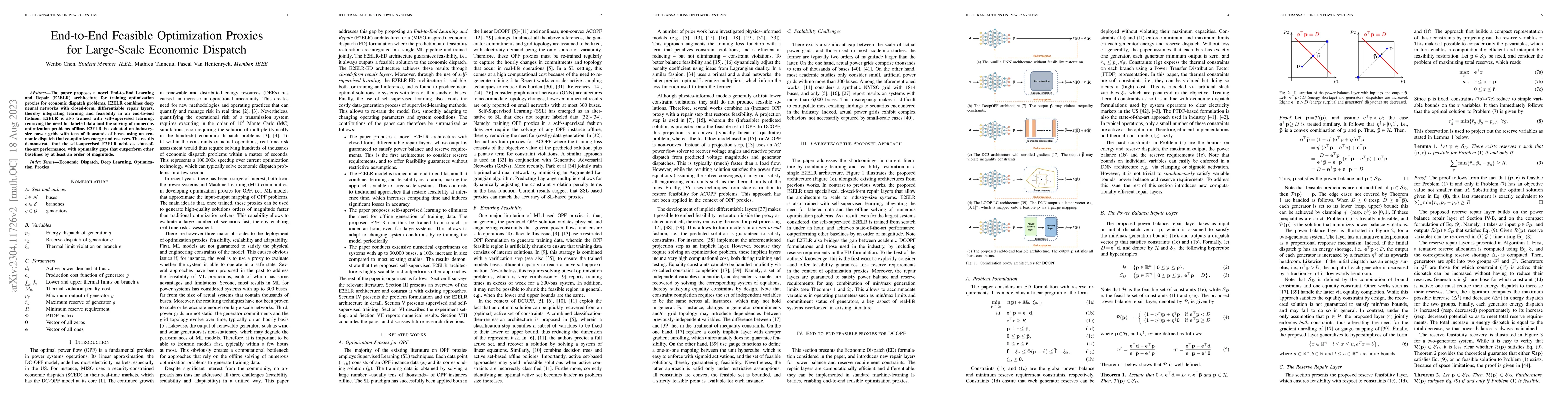 Thumbnail for End-to-End Feasible Optimization Proxies for Large-Scale Economic
  Dispatch