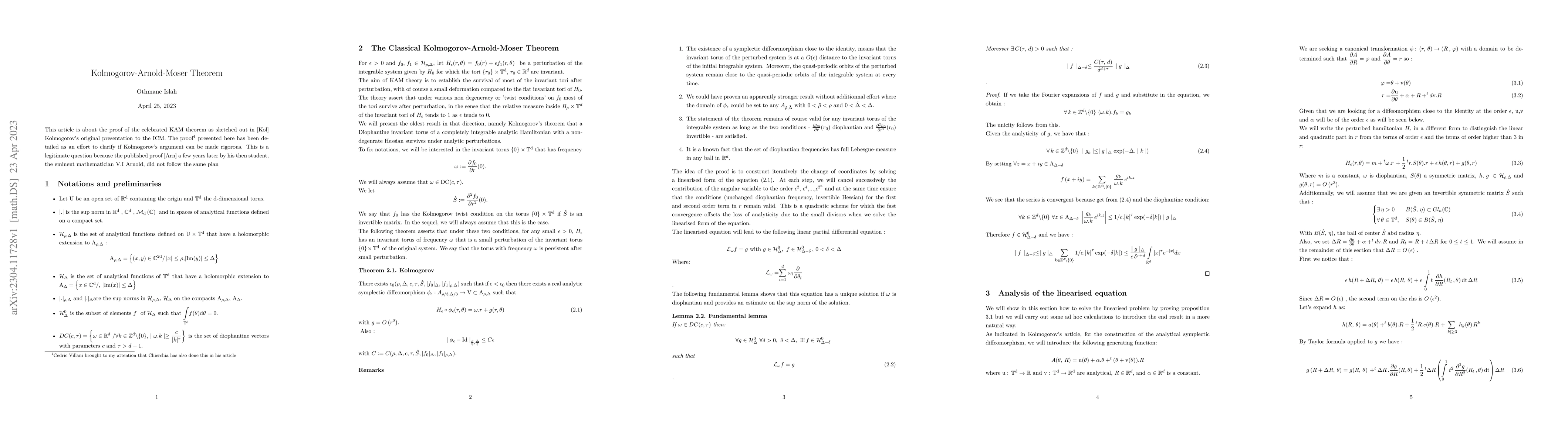 Thumbnail for Kolmogorov-Arnold-Moser Theorem