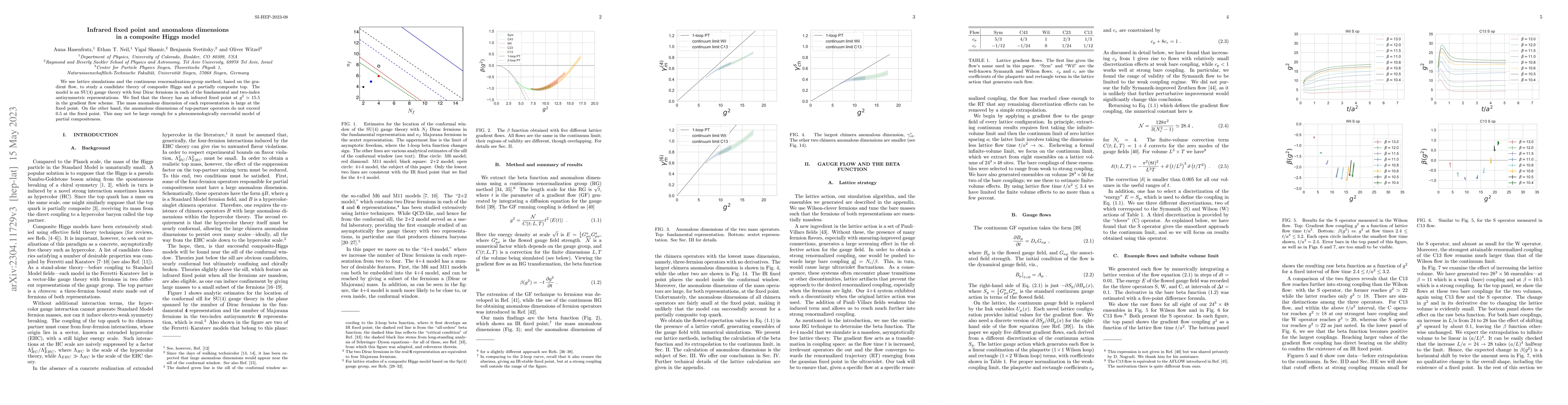 Thumbnail for Infrared fixed point and anomalous dimensions in a composite Higgs model