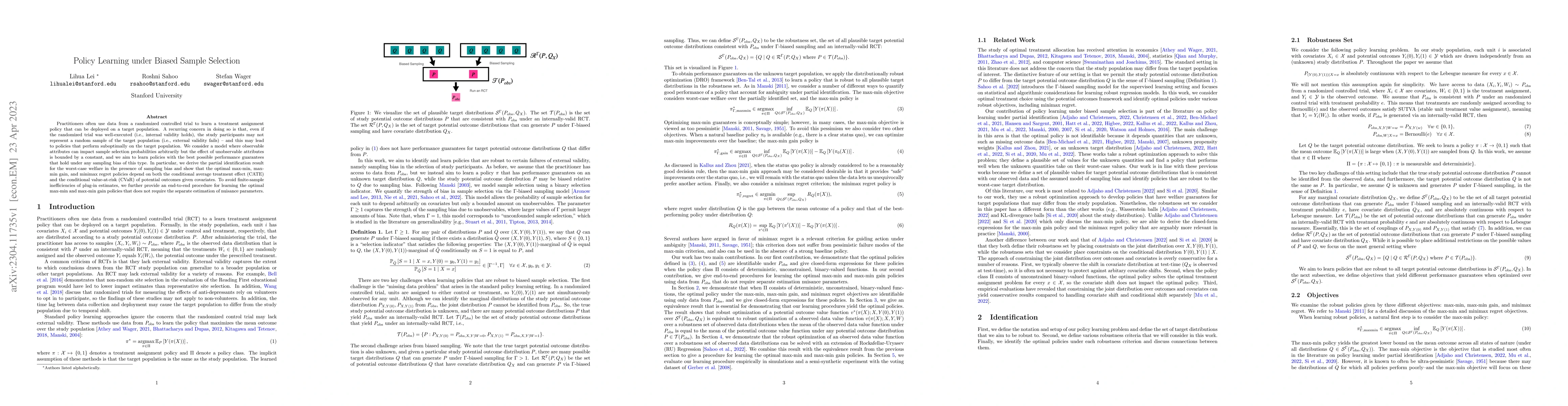 Thumbnail for Policy Learning under Biased Sample Selection