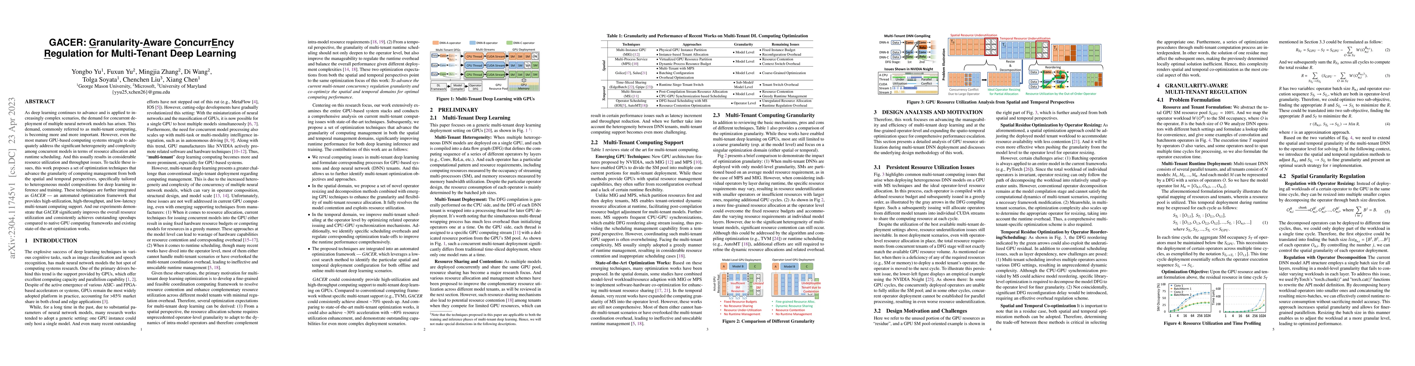 Thumbnail for GACER: Granularity-Aware ConcurrEncy Regulation for Multi-Tenant Deep
  Learning