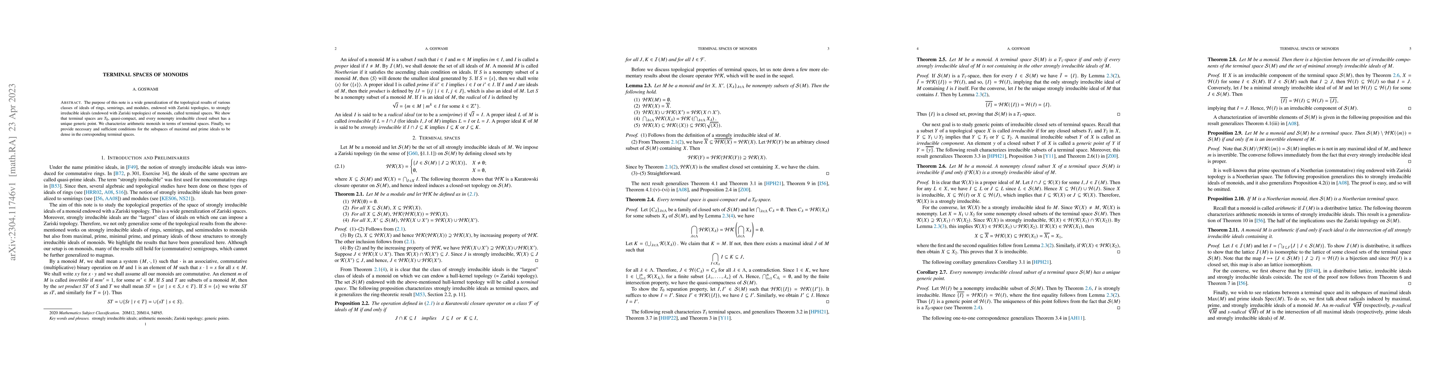 Thumbnail for Terminal spaces of monoids