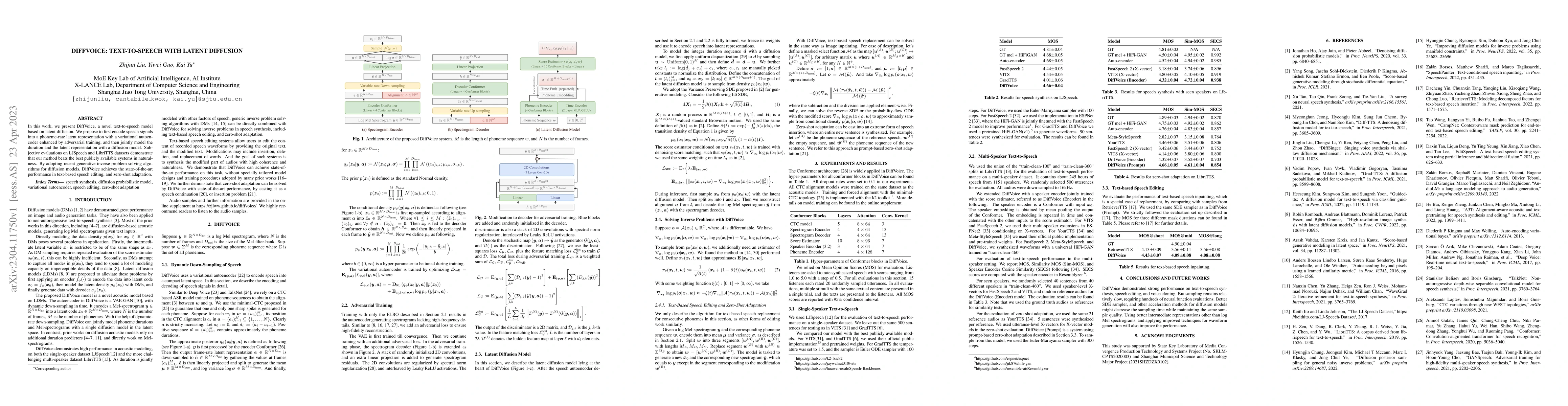 Thumbnail for DiffVoice: Text-to-Speech with Latent Diffusion