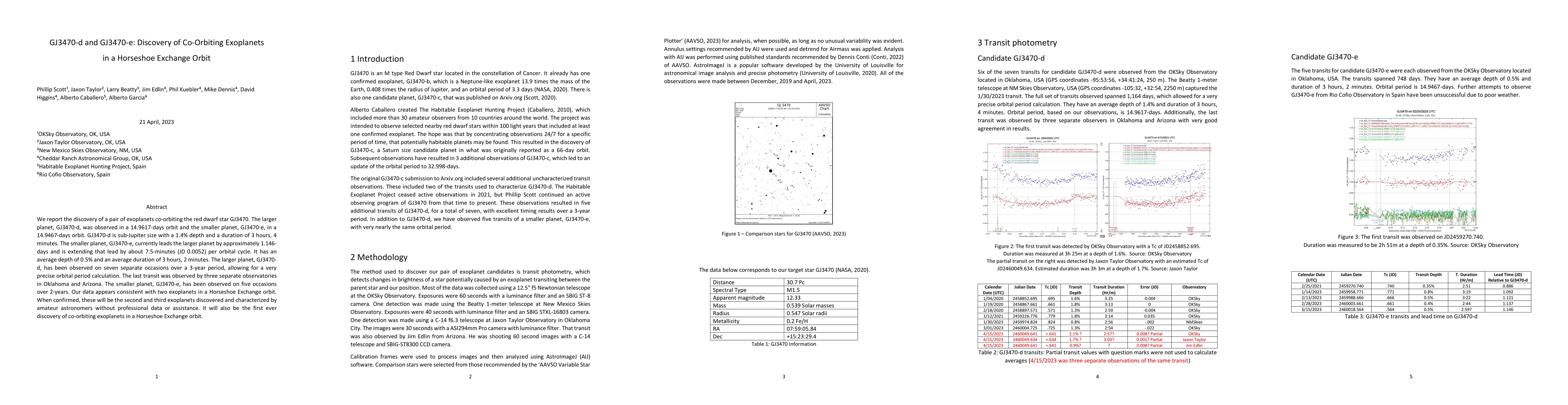 Thumbnail for GJ3470-d and GJ3470-e: Discovery of Co-Orbiting Exoplanets in a
  Horseshoe Exchange Orbit