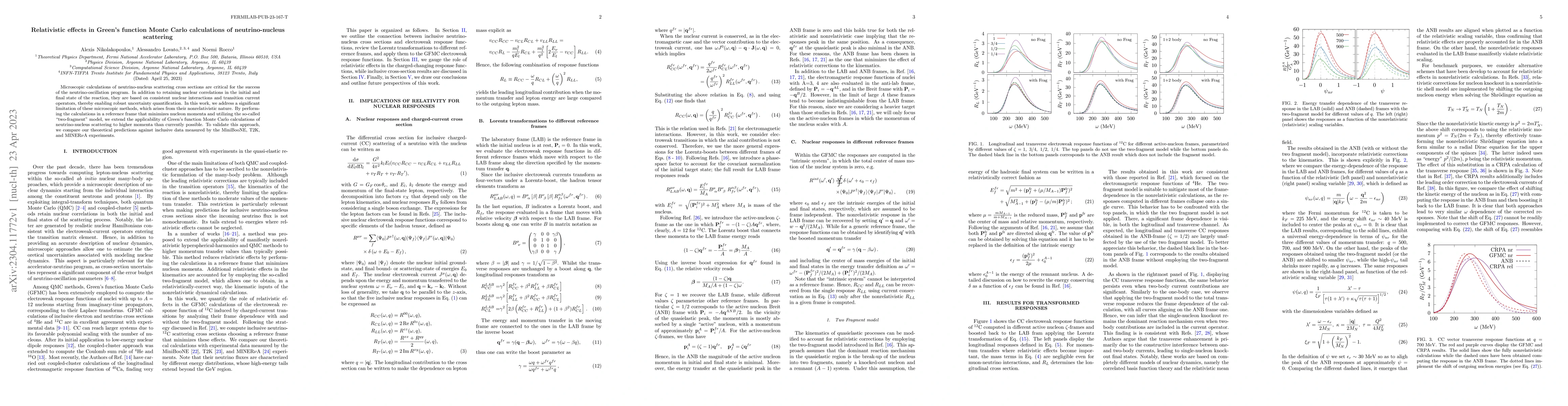 Thumbnail for Relativistic effects in Green's function Monte Carlo calculations of
  neutrino-nucleus scattering