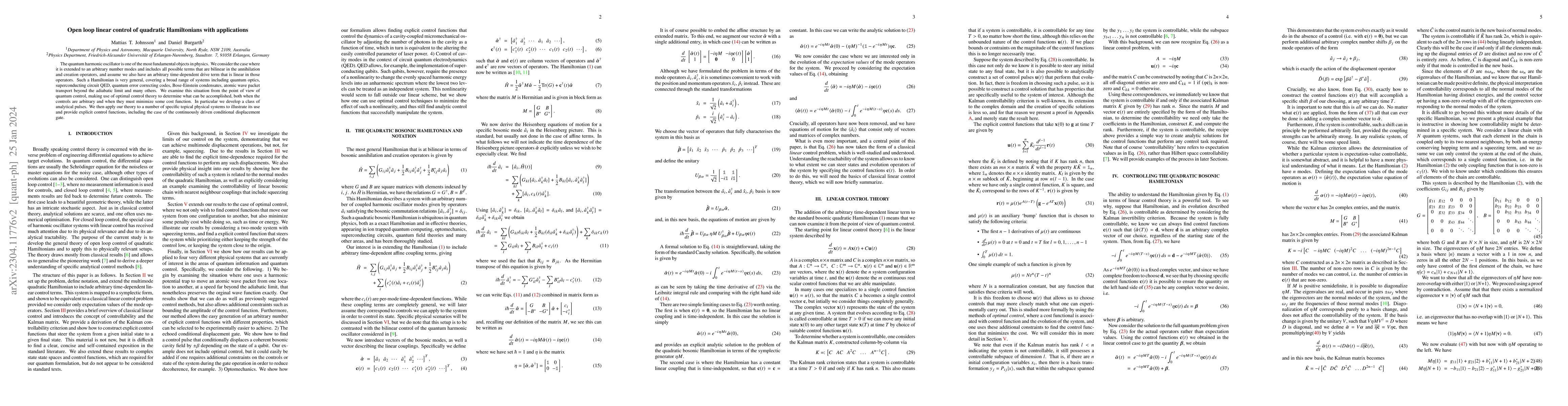 Thumbnail for Open loop linear control of quadratic Hamiltonians with applications