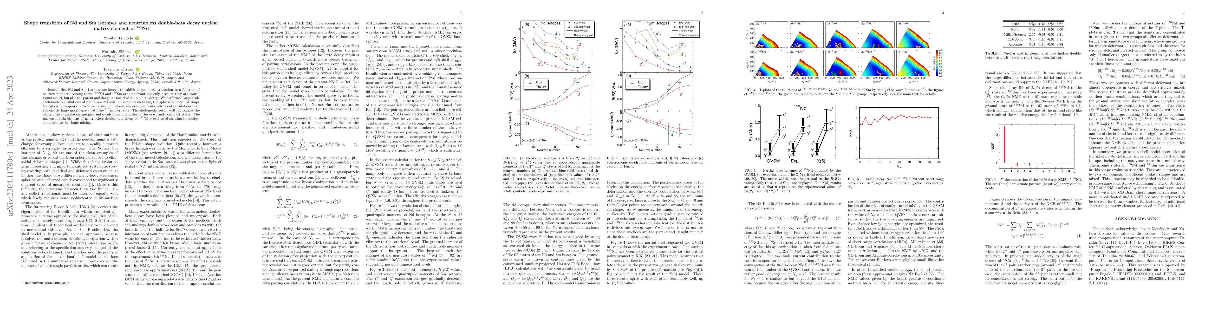 Thumbnail for Shape transition of Nd and Sm isotopes and neutrinoless double-beta
  decay nuclear matrix element of $^{150}$Nd