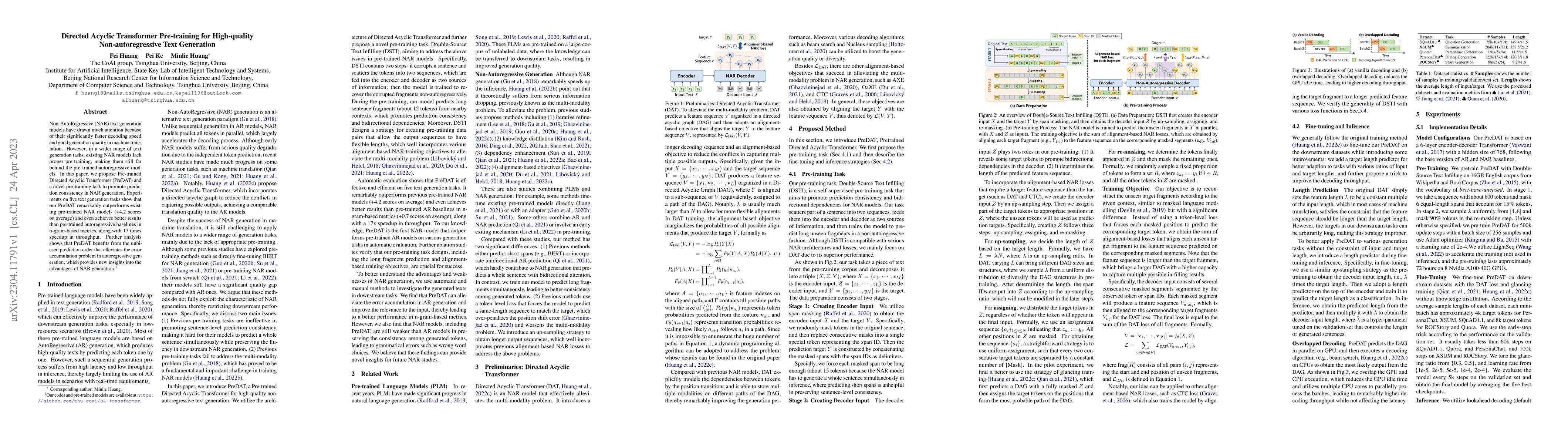 Thumbnail for Directed Acyclic Transformer Pre-training for High-quality
  Non-autoregressive Text Generation