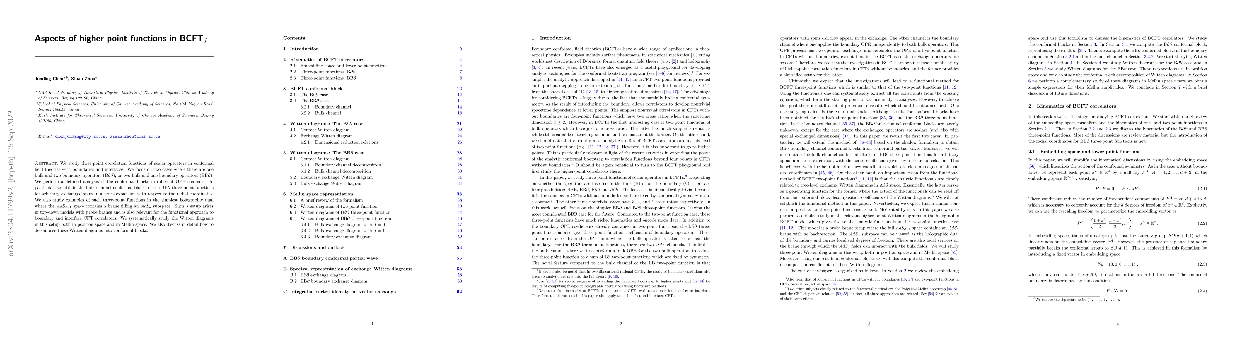 Thumbnail for Aspects of higher-point functions in BCFT$_d$