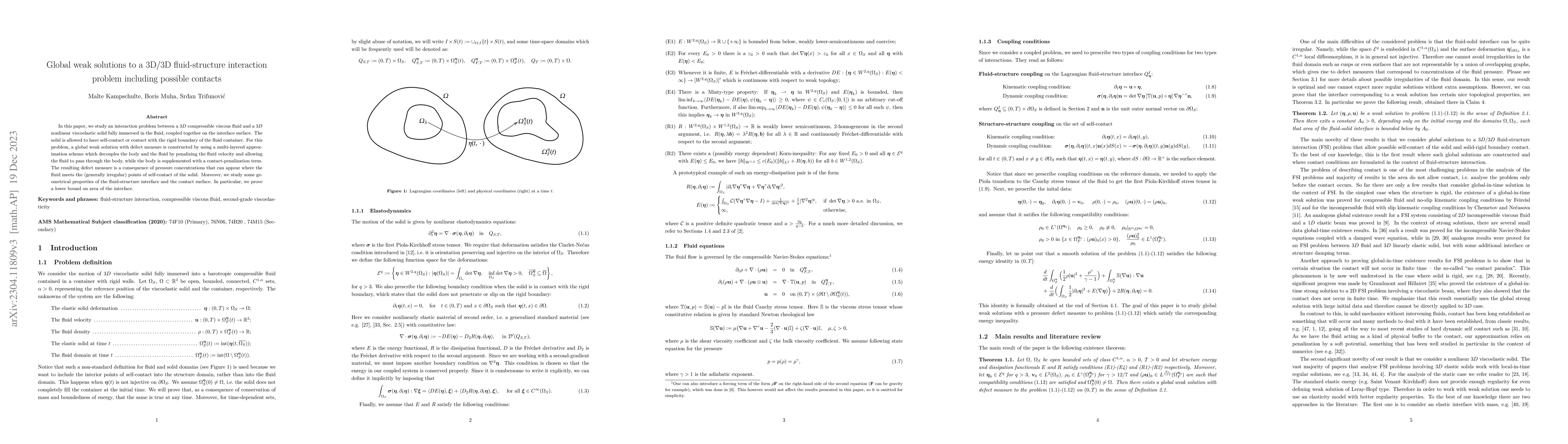 Thumbnail for Global weak solutions to a 3D/3D fluid-structure interaction problem
  including possible contacts