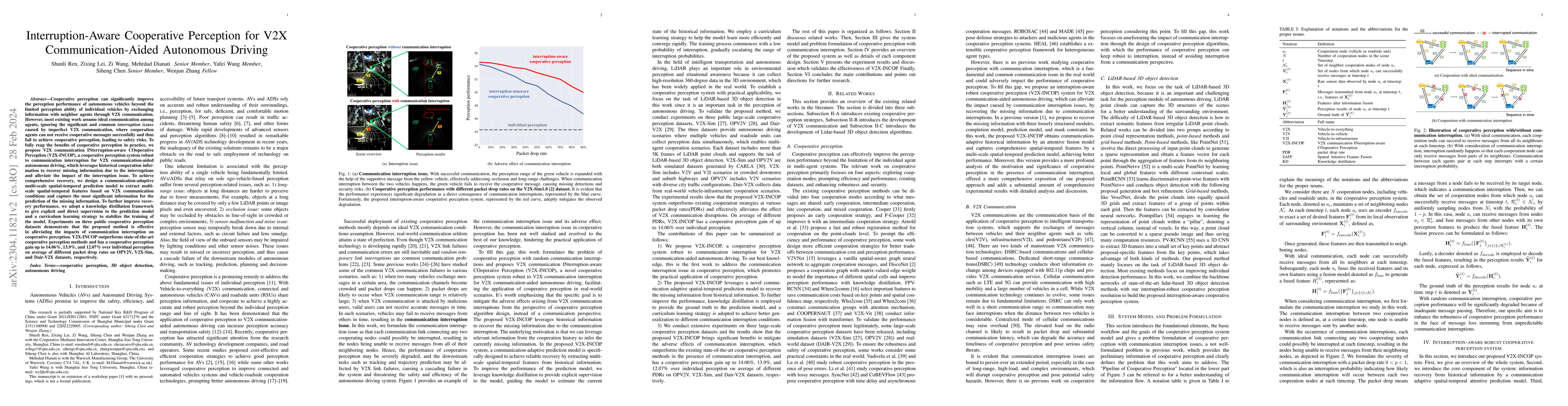 Thumbnail for Interruption-Aware Cooperative Perception for V2X Communication-Aided
  Autonomous Driving