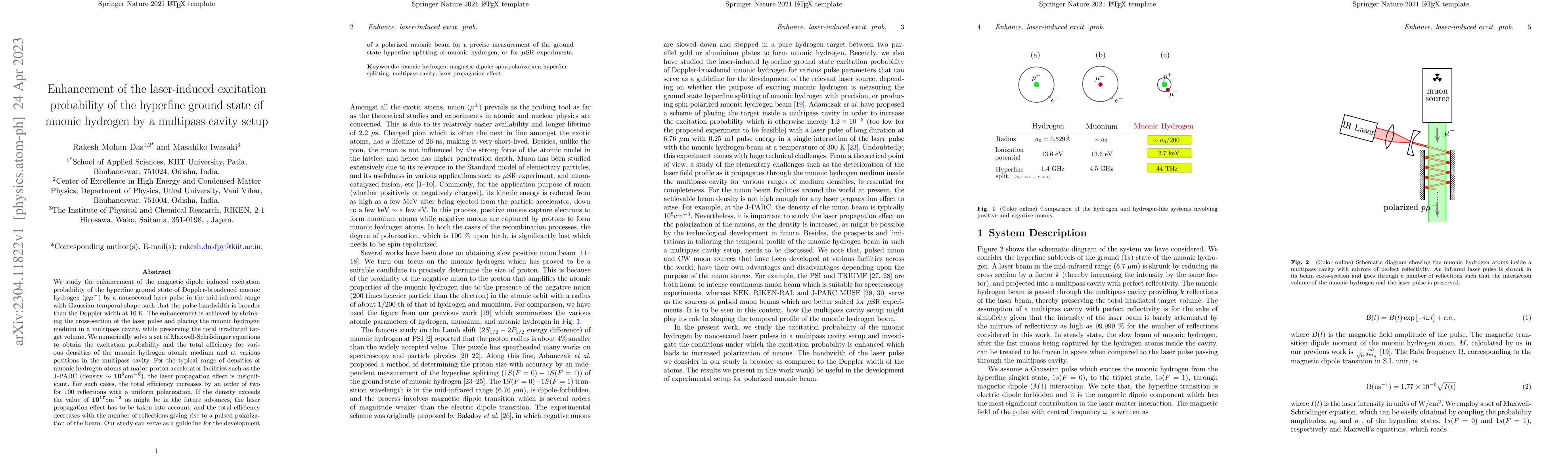 Thumbnail for Enhancement of the laser-induced excitation probability of the hyperfine
  ground state of muonic hydrogen by a multipass cavity setup