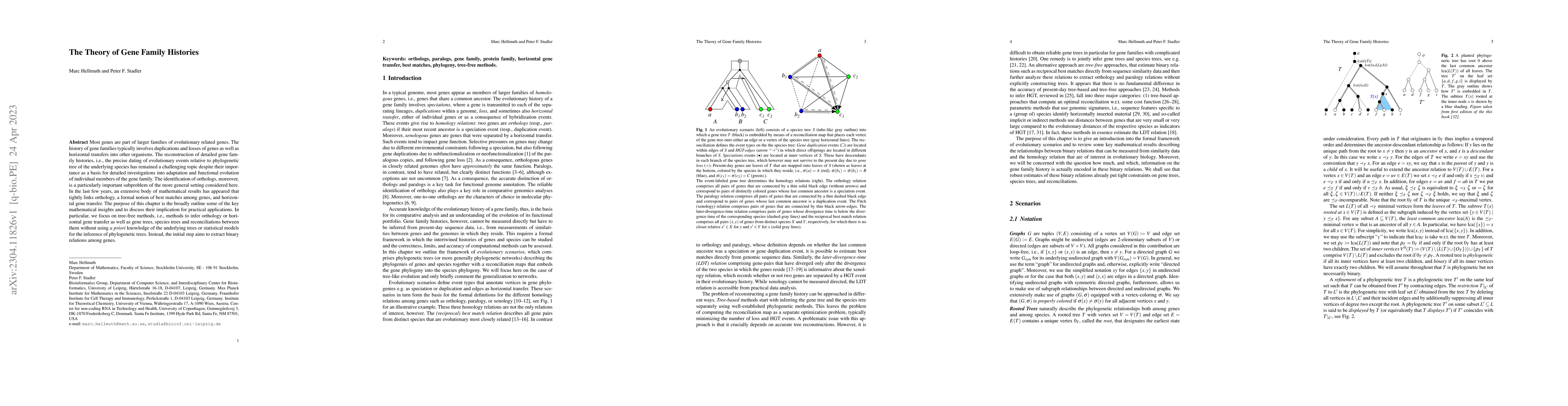 Thumbnail for The Theory of Gene Family Histories